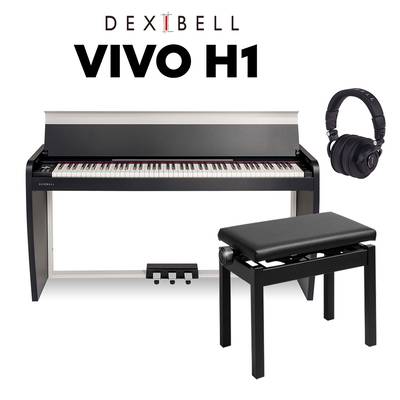 DEXIBELL VIVO H1 Black 高低自在イス・純正ヘッドホンセット 電子ピアノ 88鍵盤 【デキシーベル ブラック 黒】【配送設置無料・代引不可】