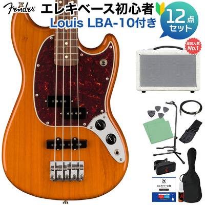 Fender Player Mustang Bass PJ Pau Ferro Aged Natural ベース 初心者12点セット 【Ashdownアンプ付】 ムスタングベース PJピックアップタイプ 【フェンダー】