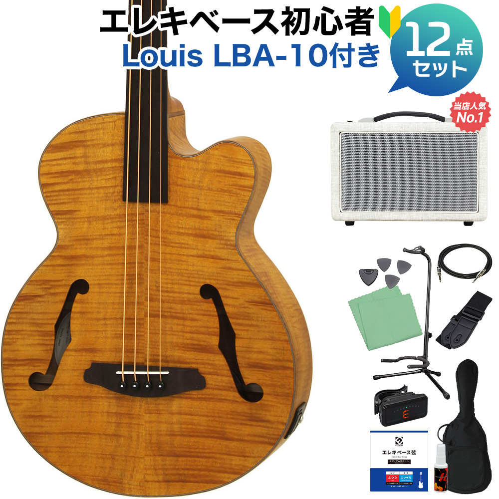 ARIA FEB-F2/FL Stained Brown ベース 初心者12点セット 【島村楽器で