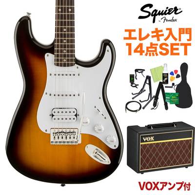 Squier by Fender Bullet Strat with Tremolo HSS Brown Sunburst エレキギター 初心者14点セット【VOXアンプ付き】 ストラトキャスター 【スクワイヤー / スクワイア】
