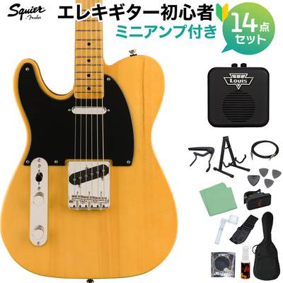 Squier by Fender Classic Vibe ’50s Telecaster Left-Handed Butterscotch Blonde エレキギター初心者14点セット 【ミニアンプ付き】 テレキャスター レフトハンド 【スクワイヤー / スクワイア】