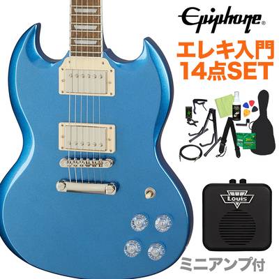 Epiphone SG Muse Radio Blue Metallic エレキギター 初心者14点セット ミニアンプ付き エレキギター 【エピフォン】