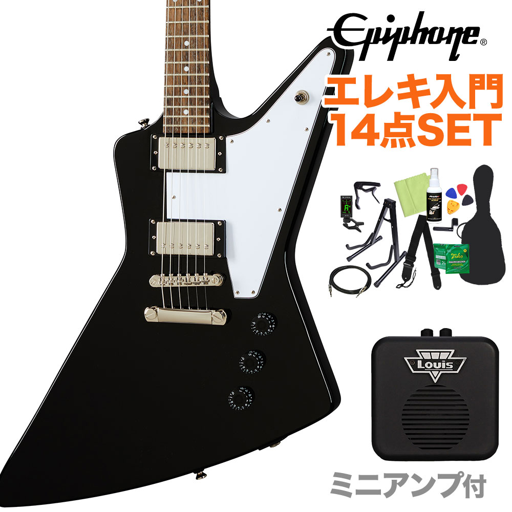 Epiphone Explorer Ebony エレキギター 初心者14点セット ミニアンプ