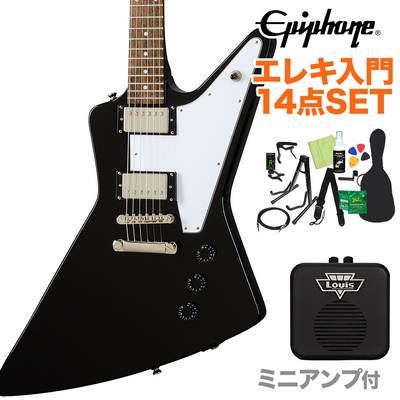 Epiphone Explorer Ebony エレキギター 初心者14点セット ミニアンプ付き エクスプローラー 【エピフォン】