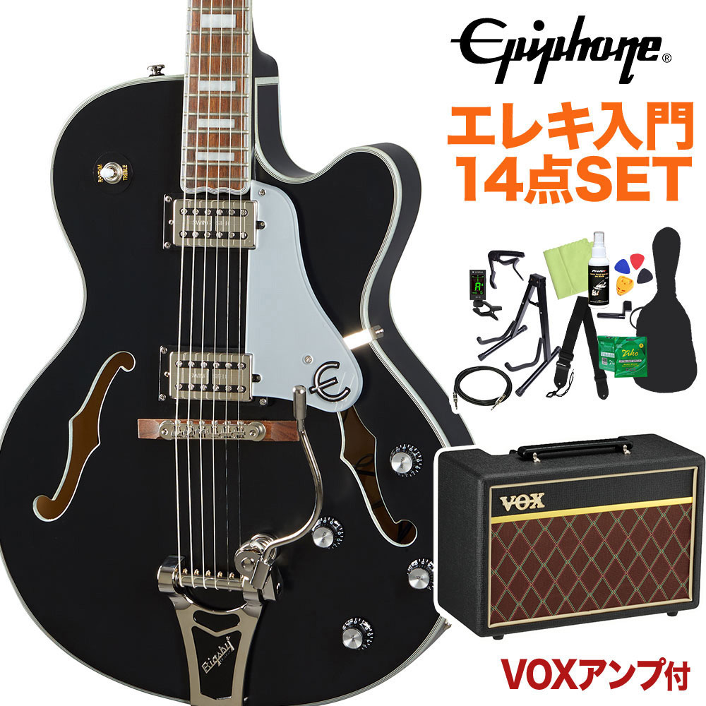 Epiphone Emperor Swingster Black Aged Gloss エレキギター 初心者14