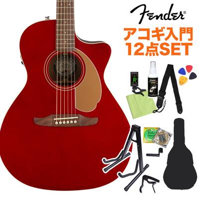 Fender Newporter Player Candy Apple Red アコースティックギター初心者12点セット エレアコ 【フェンダー】