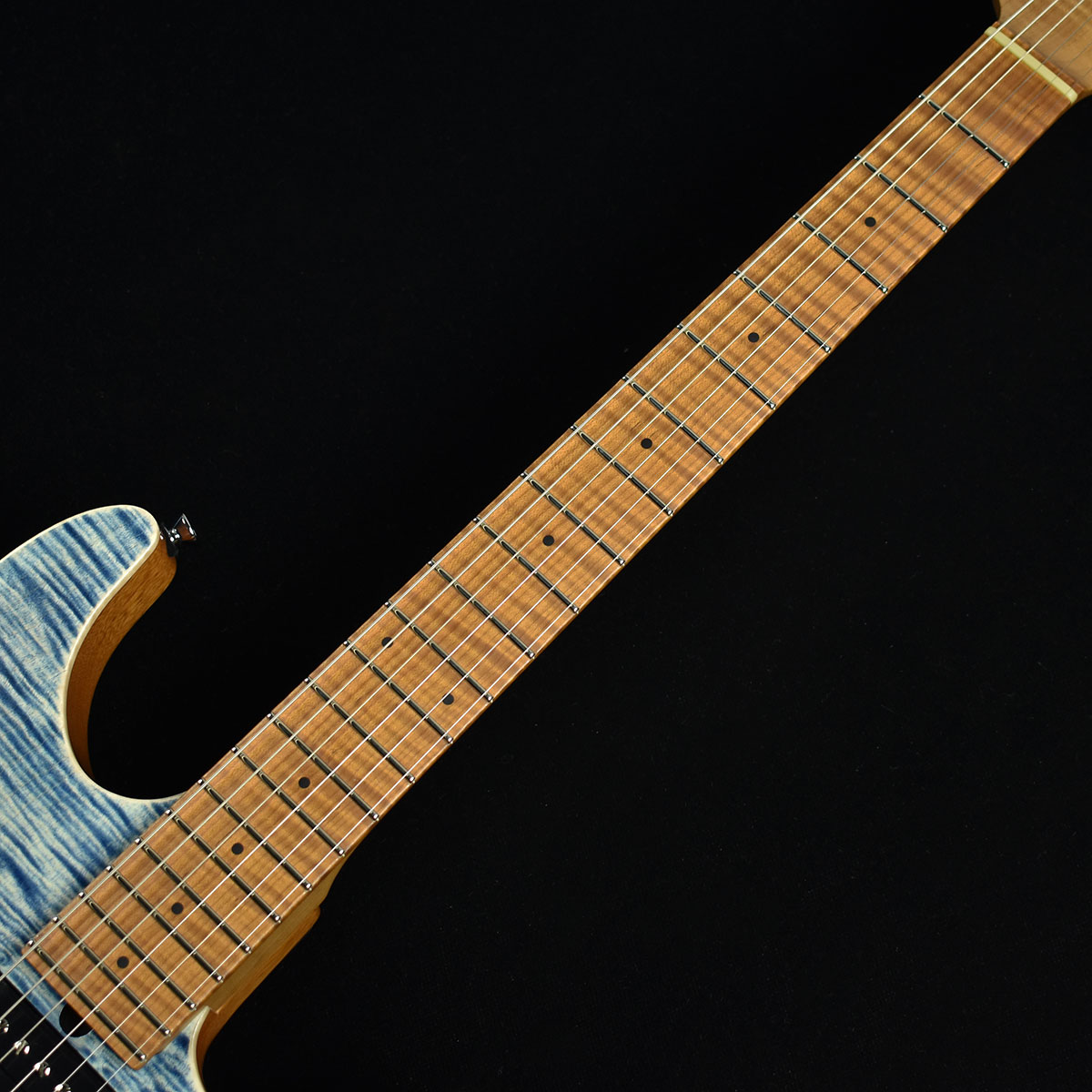 T's Guitars DST-DX22 Roasted Flame Maple Trans Blue Denim S/N