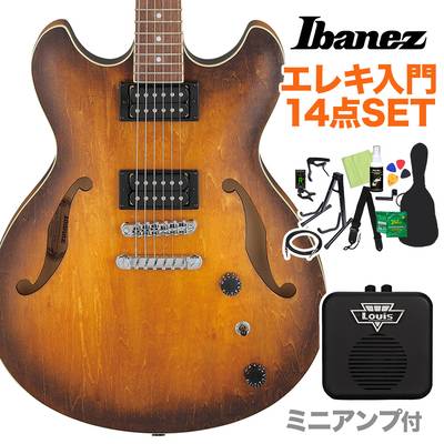 Ibanez AS53 Tobacco Flat エレキギター初心者14点セット 【ミニアンプ付き】 セミアコギター 島村楽器オリジナルモデル 【アイバニーズ】