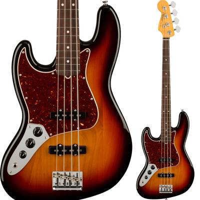 Fender American Professional II Jazz Bass Left-Hand, Rosewood Fingerboard, 3-Color Sunburst ジャズベース レフティ 左利き用 フェンダー 