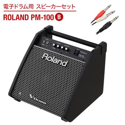 Roland 電子ドラム用 スピーカーセット PM-100 B 【繋いですぐに音が出せる】 【ローランド スピーカー&ケーブルセット】
