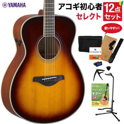 YAMAHA FS-TA BS アコースティックギター 教本付きセレクト12点セット 初心者セット 生音リバーブ エレアコ ヤマハ 