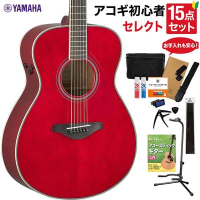 YAMAHA FS-TA RR アコースティックギター 教本・お手入れ用品付きセレクト15点セット 初心者セット 生音リバーブ エレアコ ヤマハ 