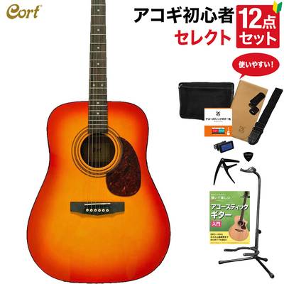 【数量限定特価】 Cort CAG-1D CAO アコースティックギター 教本付きセレクト12点セット 初心者セット コルト 