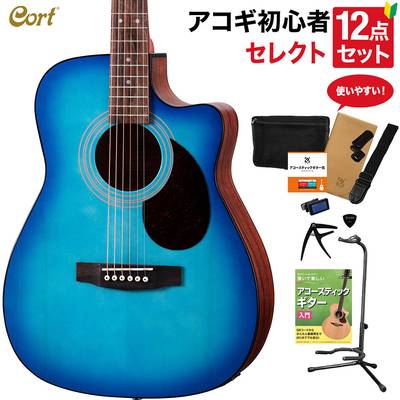 【数量限定特価】 Cort CAG-1FC EBU アコースティックギター 教本付きセレクト12点セット 初心者セット コルト 