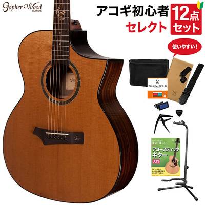 Gopher Wood Guitars i320RCE-JP/Origin アコースティックギター 教本付きセレクト12点セット 初心者セット ゴフェルウッドギターズ 