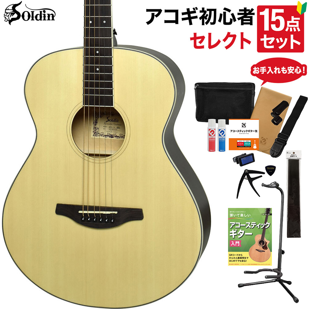 Soldin SFG-15 NAS アコースティックギター 教本・お手入れ用品付き 