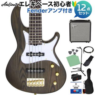 AriaProII RSB-42AR/5 SBK 5弦ベース初心者12点セット 【Fenderアンプ