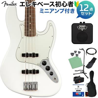 Fender Player Jazz Bass Polar White ベース初心者12点セット 【ミニアンプ付】 パーフェロー指板 ジャズベース フェンダー 