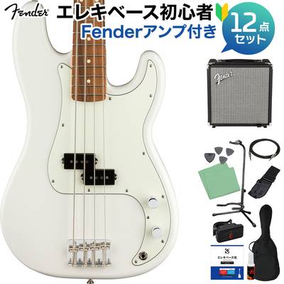 Fender Player Precision Bass Polar White ベース初心者12点セット【Fenderアンプ付】 プレシジョンベース プレベ パーフェロー ホワイト 白 フェンダー 