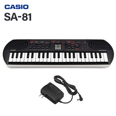 【別売ラッピング袋あり】 CASIO SA-81+ADE95100LJ ミニキーボード 純正アダプターセット 44鍵盤 カシオ SA76 後継モデル