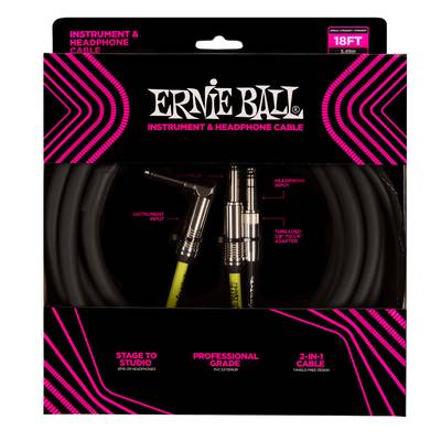 ERNiE BALL INSTRUMENT AND HEADPHONE CABLE ギター＆ヘッドフォンケーブル アーニーボール P06411