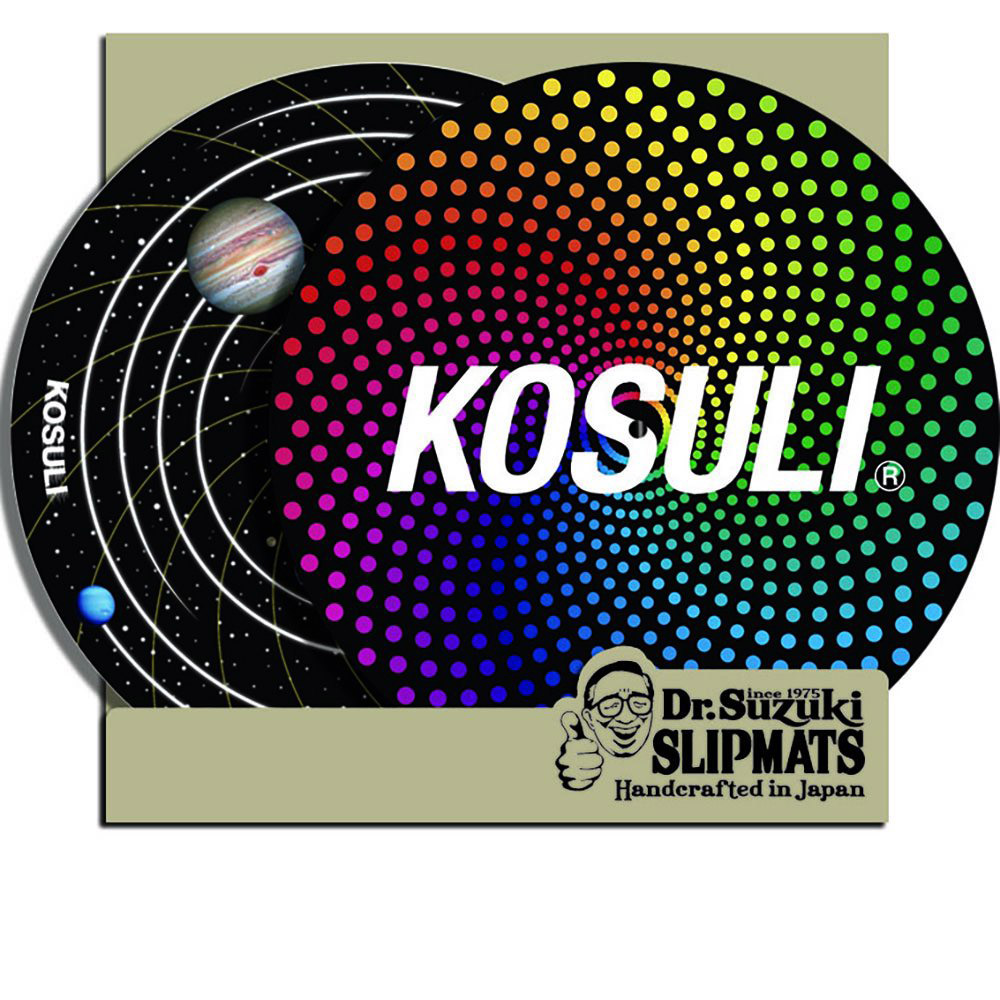 stokyo ストウキョウ KOSULI / Colorful Spiral Dots & Solor System Pattern 12inch Slipmat カラフルスパライルドッツ & 太陽系柄 スリ