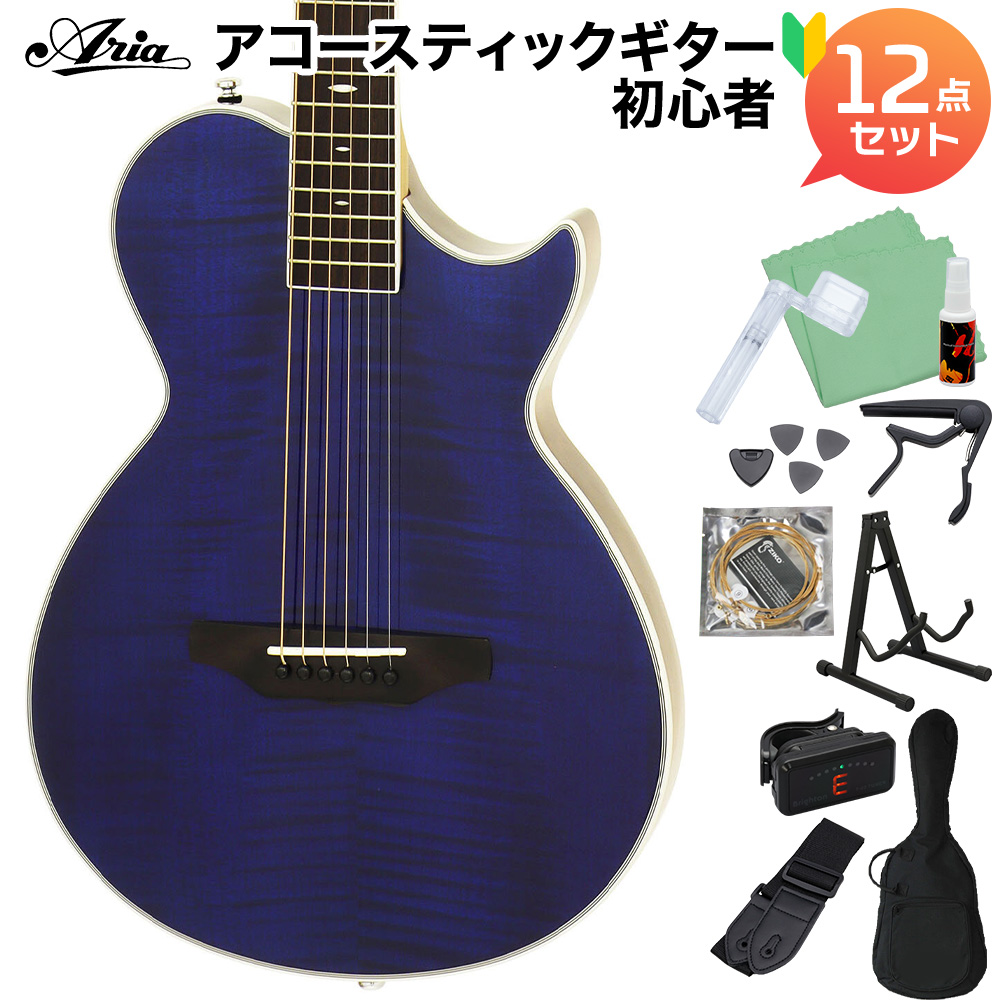 ARIA APE-100 SBL アコースティックギター初心者12点セット 【エレキ