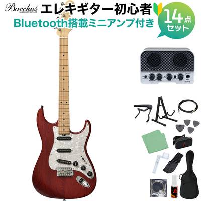Bacchus G-PLAYER TRL/M/OIL RED エレキギター初心者14点セット 【Bluetooth搭載ミニアンプ付き】 バッカス 
