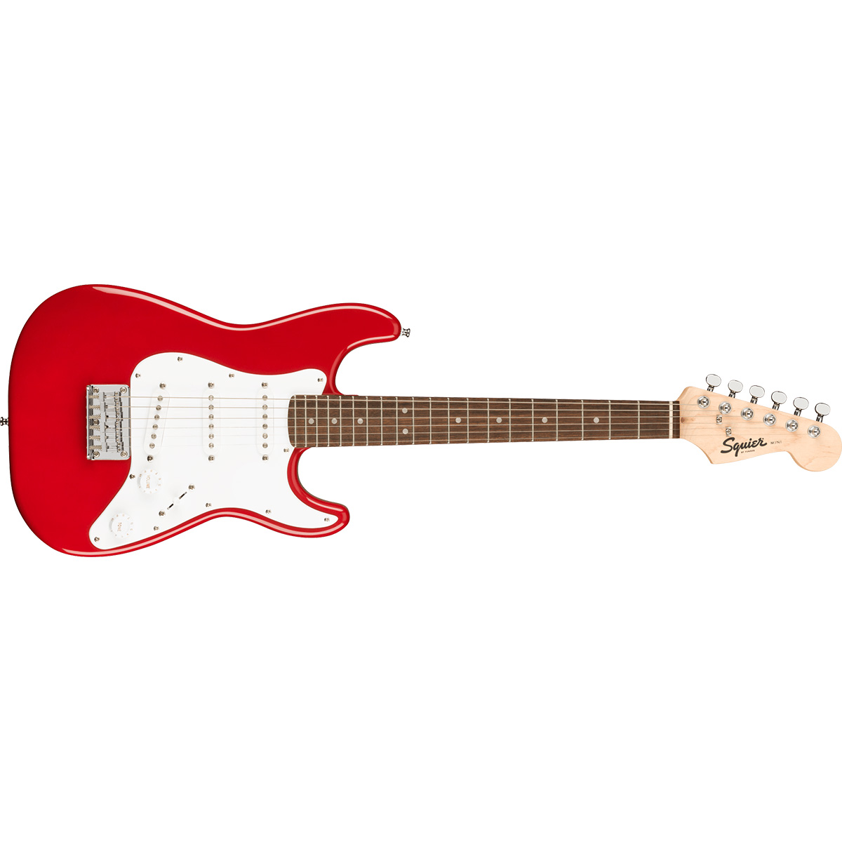 即納再入荷Squier by Fender 　ストラト・ミニギター「赤」 フェンダー