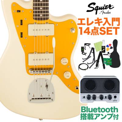 Squier by Fender J Mascis Jazzmaster Vintage White エレキギター初心者14点セット 【Bluetooth搭載ミニアンプ付き】 J マスシス シグネチャーモデル スクワイヤー / スクワイア 
