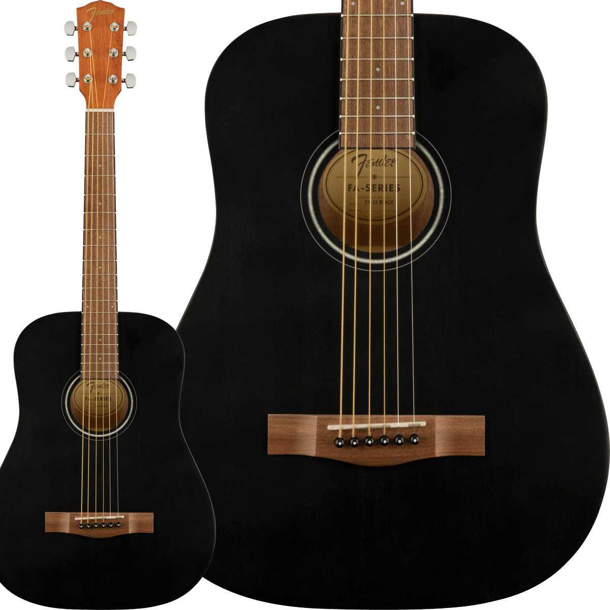 Fender FA-15 3/4 Scale Steel Black アコースティックギター ミニ