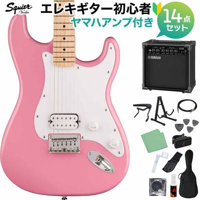 Squier by Fender SONIC STRATOCASTER HT Flash Pink エレキギター初心者14点セット【ヤマハアンプ付き】 ストラトキャスター ハードテイル 1PU スクワイヤー / スクワイア 