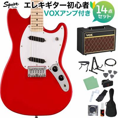 Squier by Fender SONIC MUSTANG Torino Red エレキギター初心者14点セット【VOXアンプ付き】 ムスタング スクワイヤー / スクワイア 