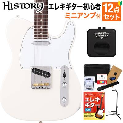 HISTORY HTL-Standard VWH Vintage White エレキギター 初心者12点セット 【ミニアンプ付き】 ハムバッカー切替可能 テレキャスター ヒストリー 3年保証 日本製