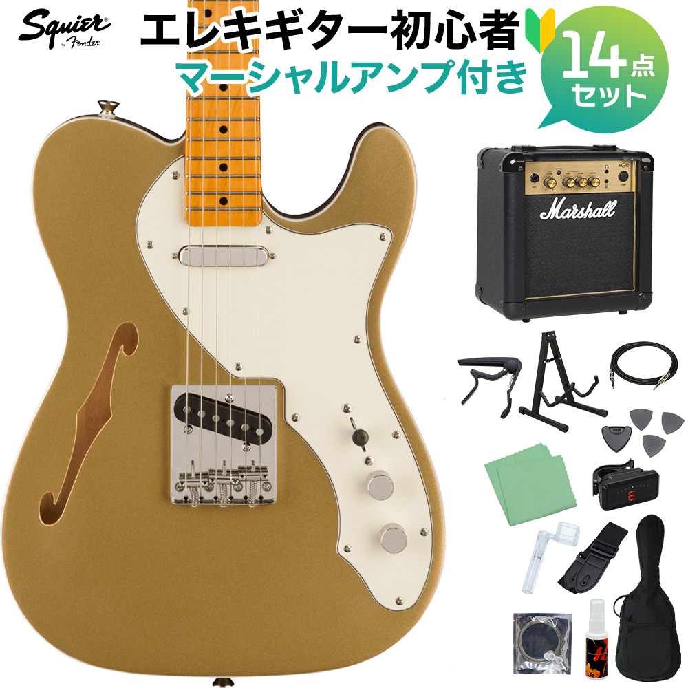 Squier by Fender スクワイヤー / スクワイア FSR Classic Vibe '60s Telecaster Thinline Aztec Gold エレキギター初心者14点セット【マ