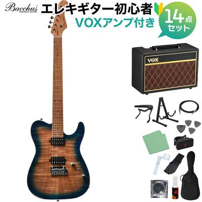 Bacchus TAC24 FMH-RSM/M N-BL-B エレキギター 初心者14点セット【VOXアンプ付き】 テレキャスタイプ ユニバースシリーズ バッカス 