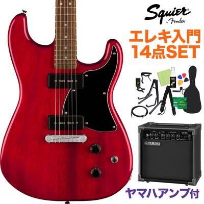 Squier by Fender Paranormal Strat-O-Sonic Crimson Red Transparent エレキギター初心者14点セット 【ヤマハアンプ付き】 ストラトソニック スクワイヤー / スクワイア 