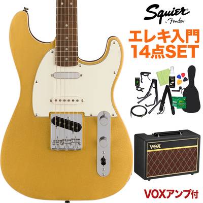 Squier by Fender Paranormal Custom Nashville Stratocaster Aztec Gold エレキギター初心者14点セット 【VOXアンプ付き】 ストラトキャスター スクワイヤー / スクワイア 