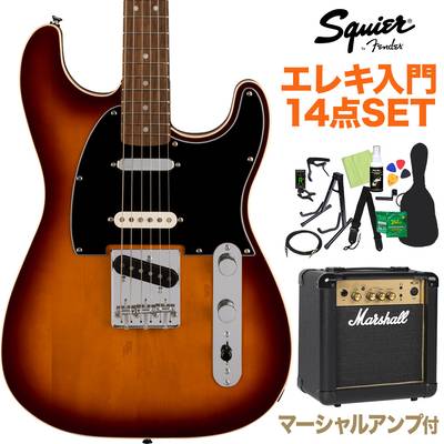 Squier by Fender Paranormal Custom Nashville Stratocaster Chocolate 2-Color Sunburst エレキギター初心者14点セット 【マーシャルアンプ付き】 ストラトキャスター スクワイヤー / スクワイア 