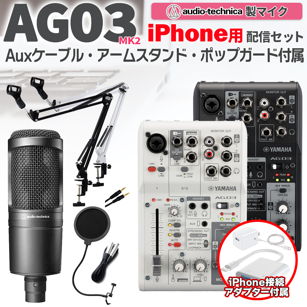 audio-technica AT2020 コンデンサーマイク ポップガード付き - マイク