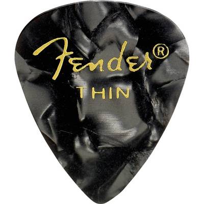 Fender Premium Celluloid 351 Shape Picks Thin Black Moto 12-Pack ピック 12枚セット シン セルロイド ティアドロップ フェンダー 