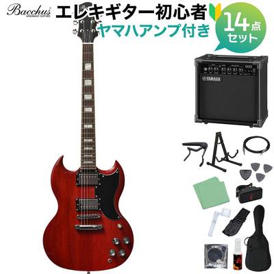 Bacchus MARQUIS-STD A-RED エレキギター初心者14点セット 【ヤマハアンプ付き】 グローバルシリーズ バッカス 
