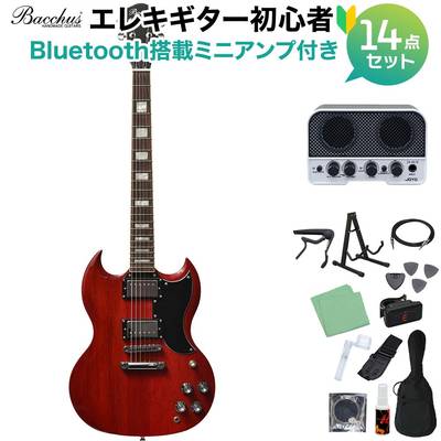 Bacchus MARQUIS-STD A-RED エレキギター初心者14点セット 【Bluetooth搭載ミニアンプ付き】 グローバルシリーズ バッカス 