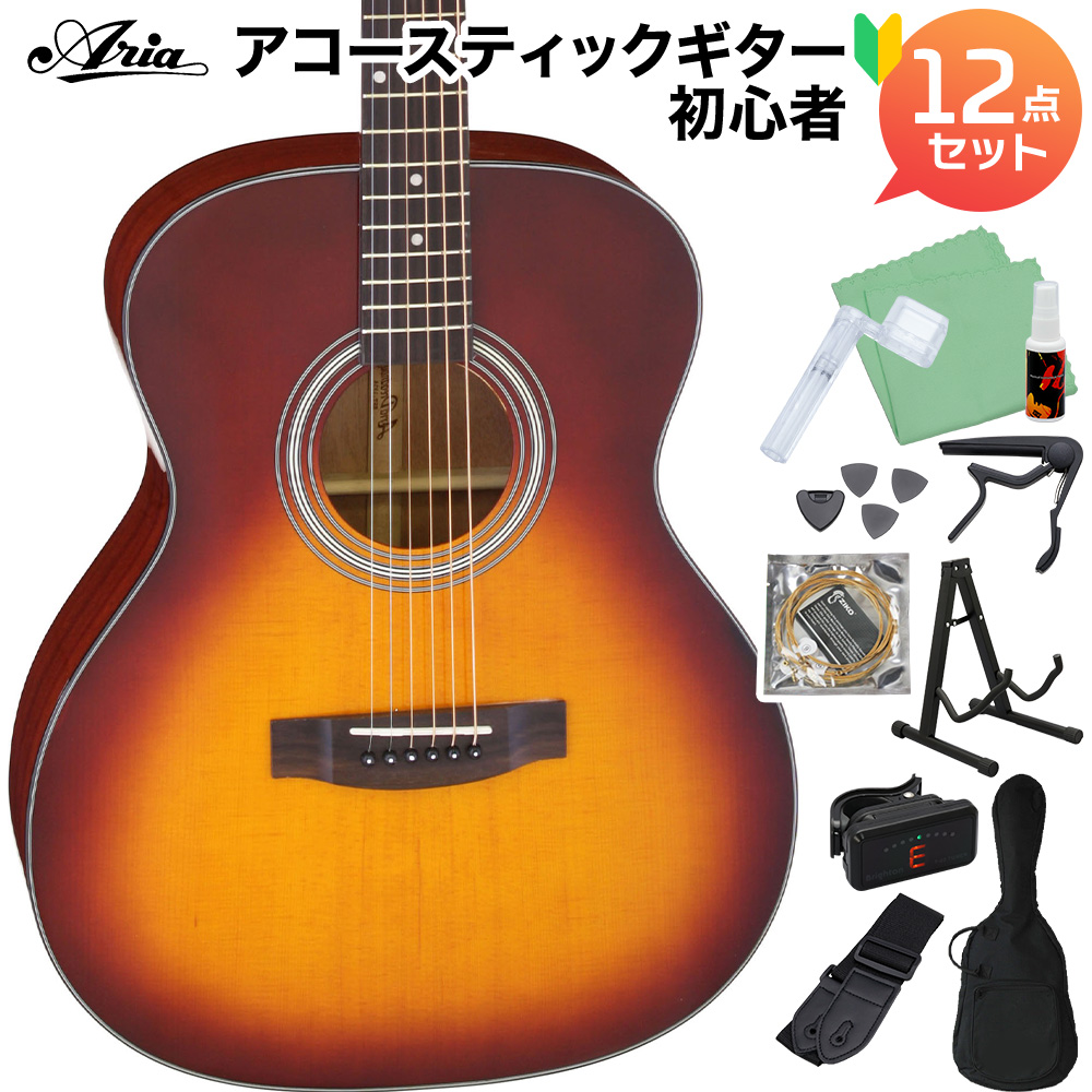 ARIA AF-201 LH TS アコースティックギター初心者12点セット トップ単