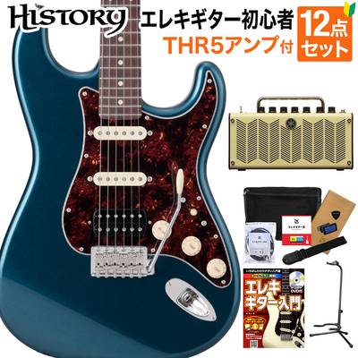 HISTORY HST/SSH-Standard DLB エレキギター初心者12点セット 【THR5アンプ付き】 日本製 ストラトキャスタータイプ ヒストリー 
