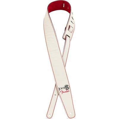 Fender John 5 Leather Strap White and Red ストラップ John 5 Capsule Collection フェンダー 