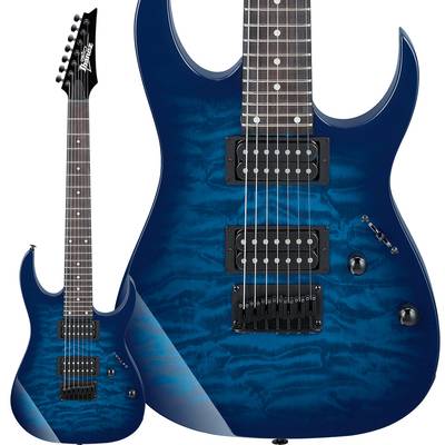 Gio Ibanez GRG7221QA TBB (Transparent Blue Burst) 7弦エレキギター