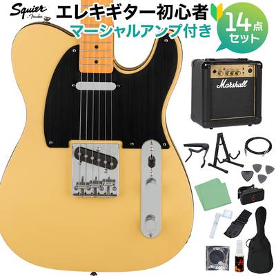Squier by Fender 40th Anniversary Telecaster Vintage Edition Satin Vintage Blonde エレキギター初心者14点セット【マーシャルアンプ付き】 テレキャスター スクワイヤー / スクワイア 【数量限定】