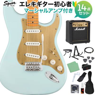 Squier by Fender 40th Anniversary Stratocaster Vintage Edition Satin Sonic Blue エレキギター初心者14点セット【マーシャルアンプ付き】 ストラトキャスター スクワイヤー / スクワイア 【数量限定】