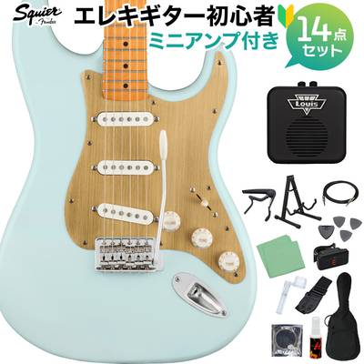 Squier by Fender 40th Anniversary Stratocaster Vintage Edition Satin Sonic Blue エレキギター初心者14点セット 【ミニアンプ付き】 ストラトキャスター スクワイヤー / スクワイア 【数量限定】
